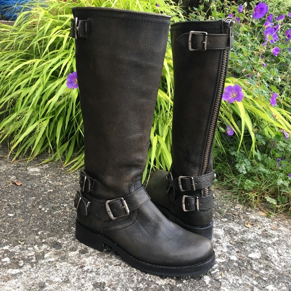 Frye Tall Veronica Black Back Zipper - Picture 2 of 8